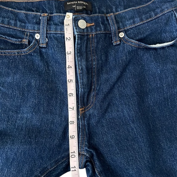 Banana Republic Factory Beau Dark Blue Slightly Tapered Ankle Jeans Size 27/4 - Picture 10 of 11
